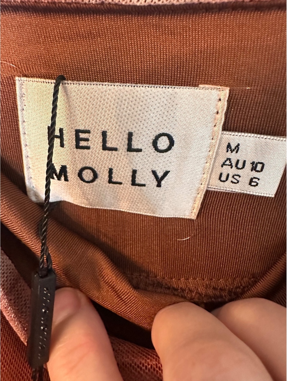 NWT Hello Molly “Palm Princess Mesh Maxi Dress” — Brown. - Picture 6 of 9